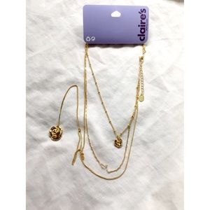 SALE 3 for $15 Claire’s Layered Gold Rose Necklace